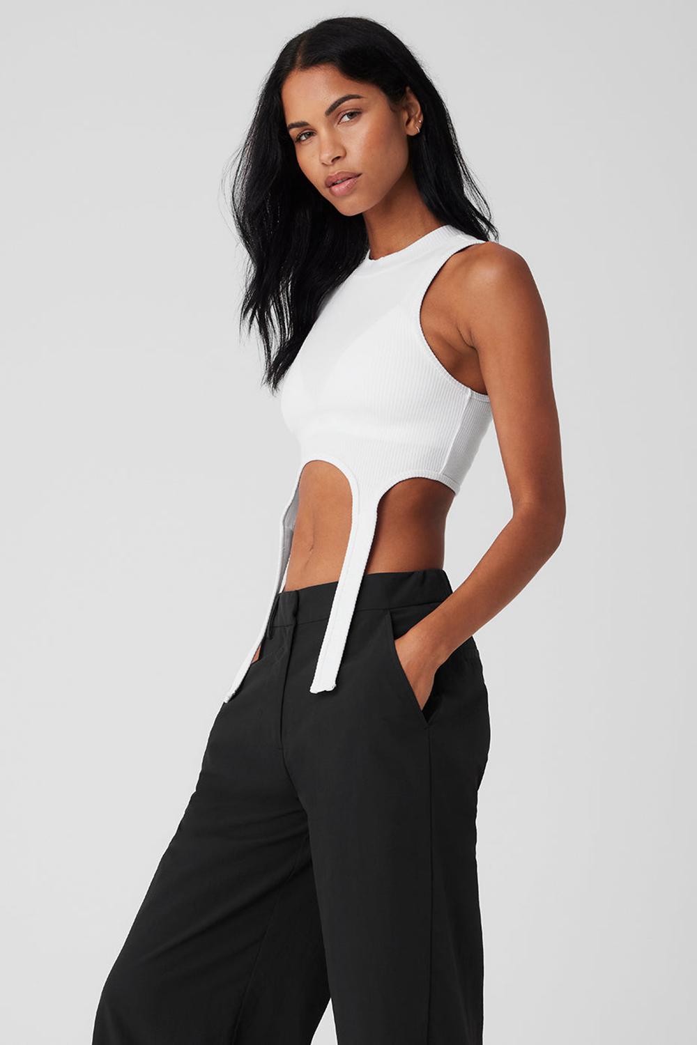 Alo Yoga Wellness Rib Flaunt Donna Tank Bianche | Italia  GPO-341908