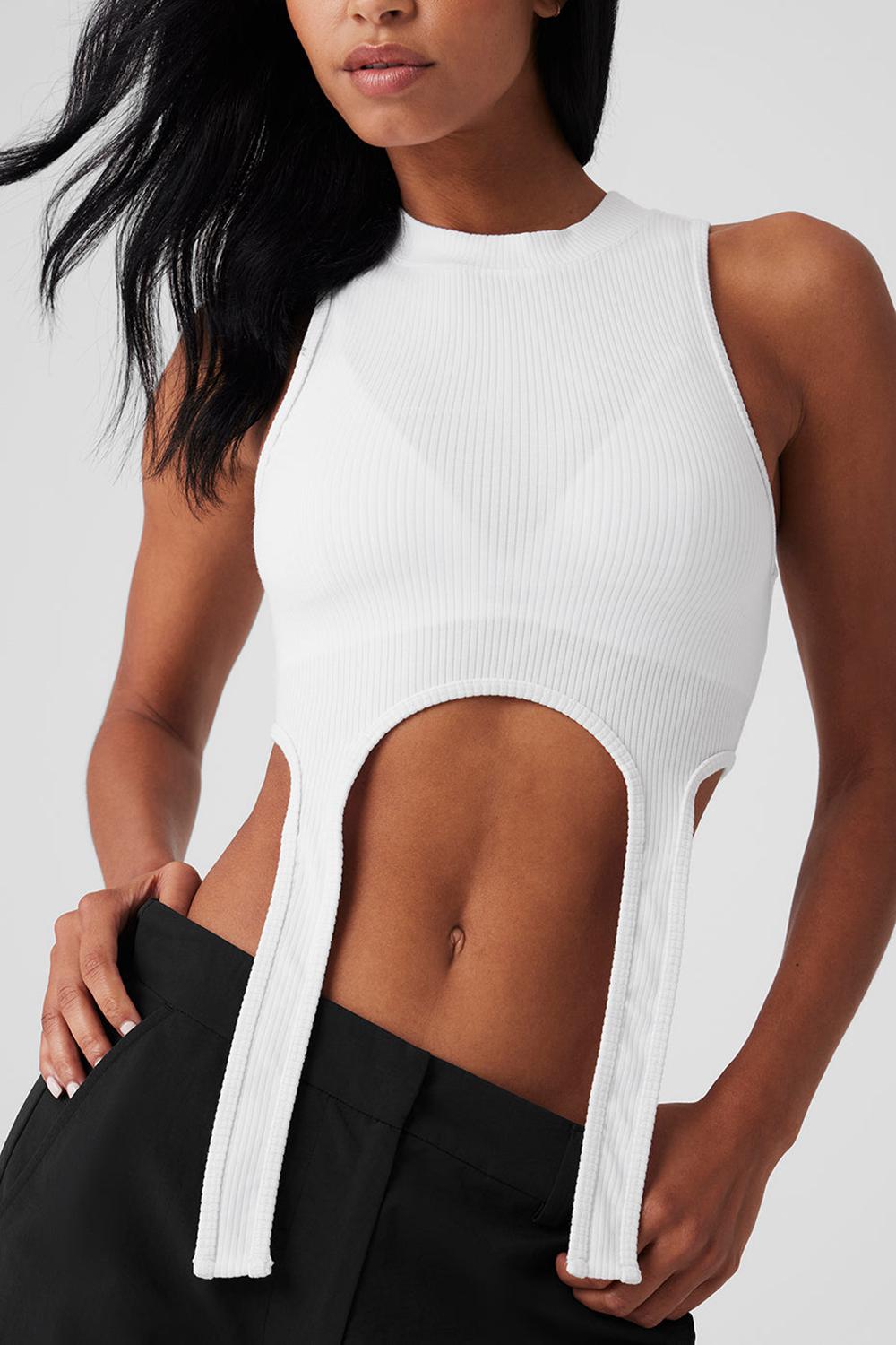 Alo Yoga Wellness Rib Flaunt Donna Tank Bianche | Italia  GPO-341908
