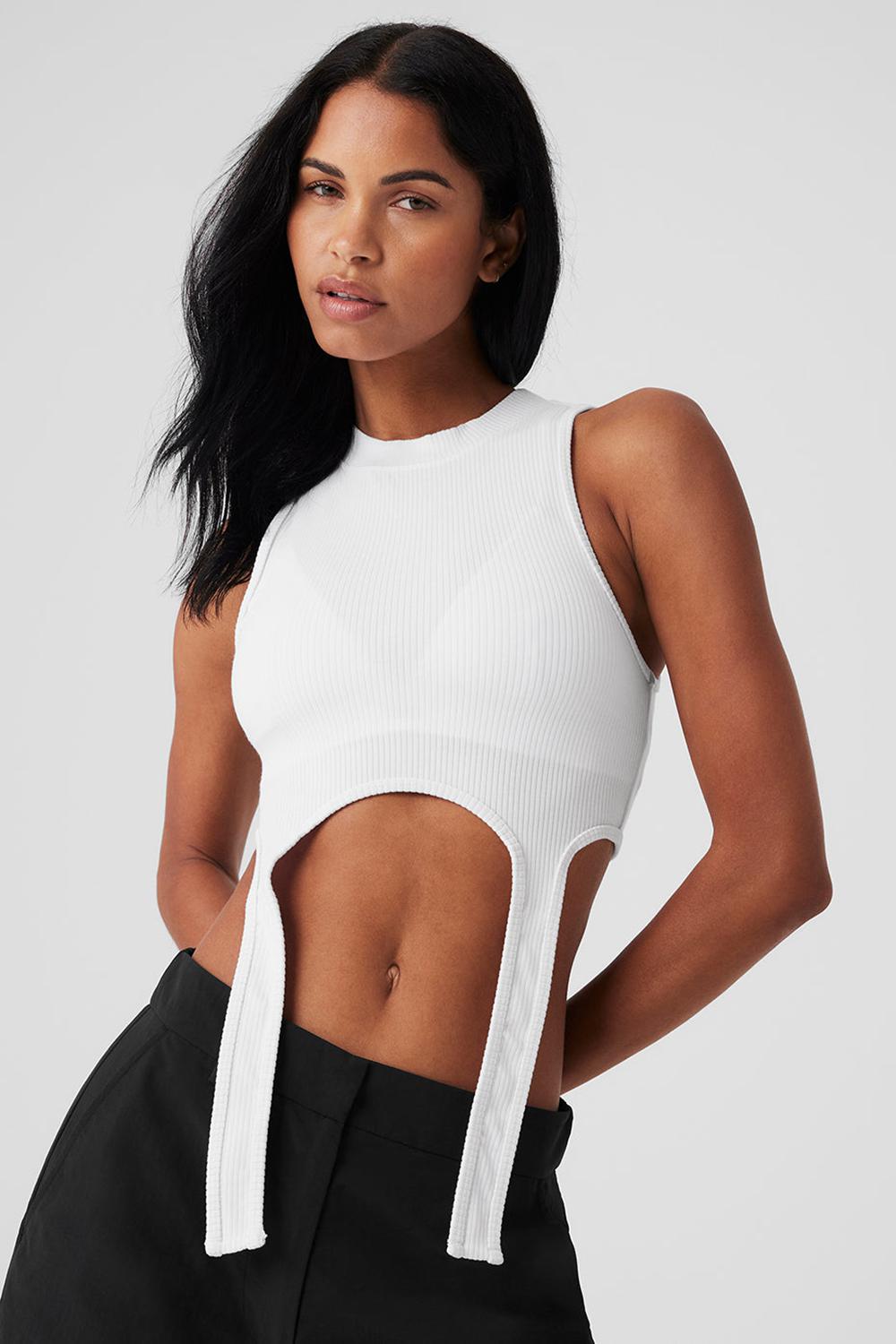 Alo Yoga Wellness Rib Flaunt Donna Tank Bianche | Italia  GPO-341908