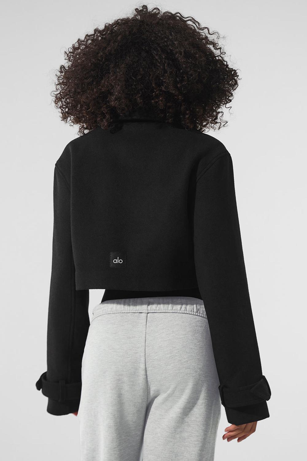 Alo Yoga Wool Cropped Metro Donna Trench Nere | Italia  MXB-625403