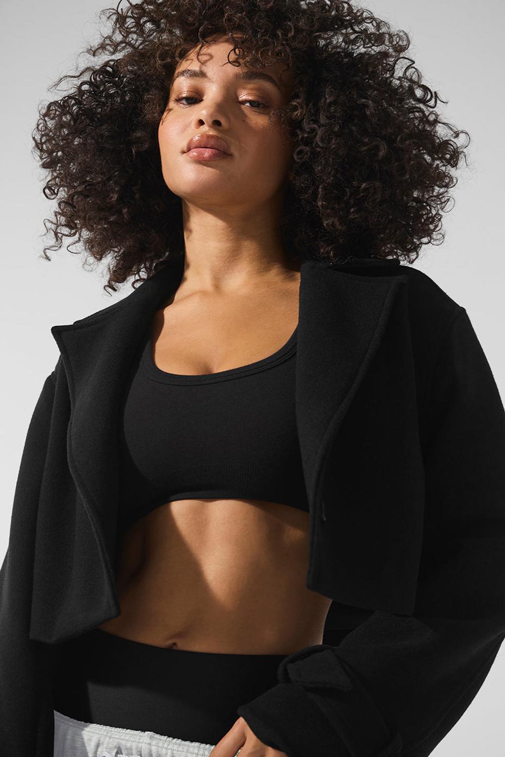 Alo Yoga Wool Cropped Metro Donna Trench Nere | Italia  MXB-625403