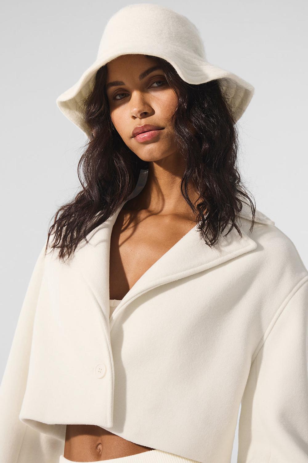 Alo Yoga Wool Cropped Metro Donna Trench Ivory | Italia  RCF-982341
