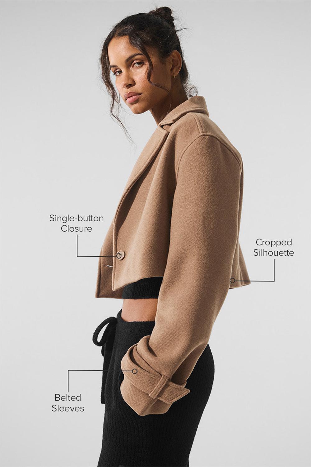 Alo Yoga Wool Cropped Metro Donna Trench Toasted Almond | Italia  LTU-821049
