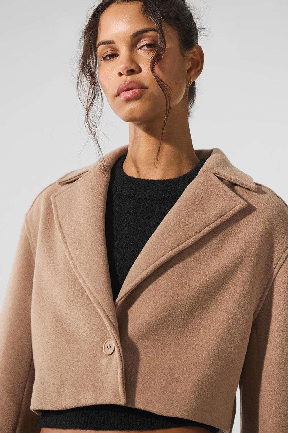 Alo Yoga Wool Cropped Metro Donna Trench Toasted Almond | Italia  LTU-821049