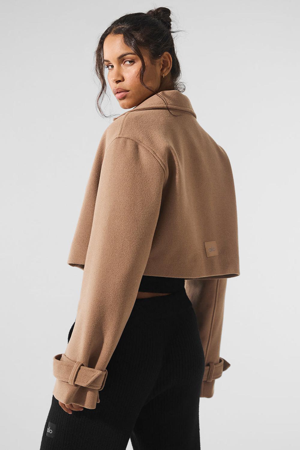 Alo Yoga Wool Cropped Metro Donna Trench Toasted Almond | Italia  LTU-821049