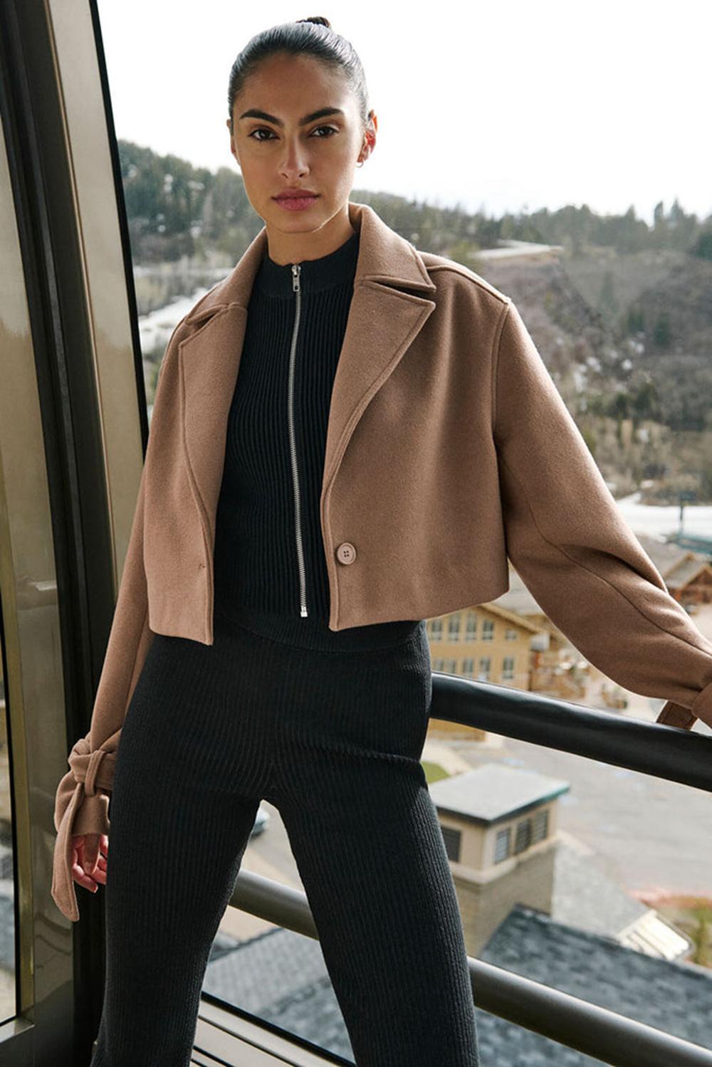Alo Yoga Wool Cropped Metro Donna Trench Toasted Almond | Italia  LTU-821049