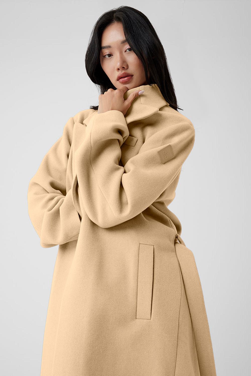 Alo Yoga Wool Gameday Donna Overcoat Camel | Italia  FRO-472680